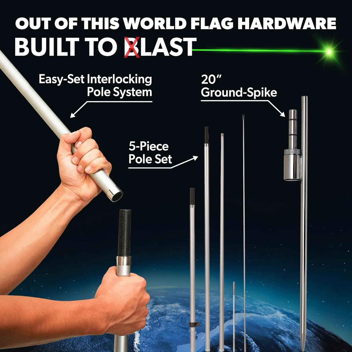 LookOurWay Feather Flag Pole Kit - 12 Feet Tall Advertising Flag Banner with Fiberglass Pole Kit and Ground Spike for Business Promotion - Grand Opening Flags - Now Open Red & Yellow (10M1200030)