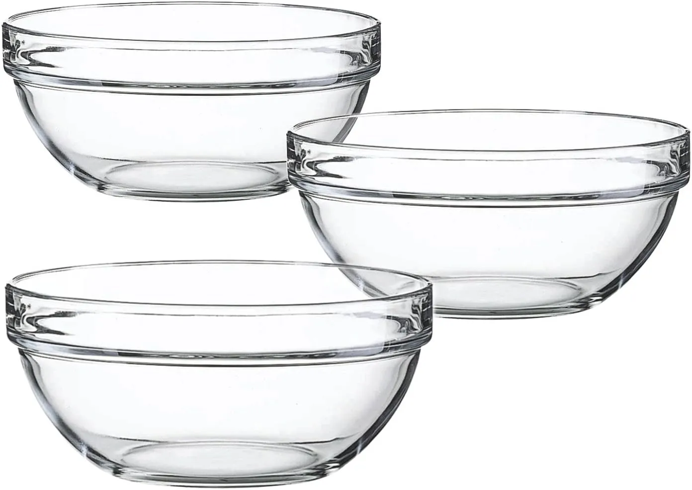 Luminarc Glass 6.5 Inch Stackable Round Bowl, Set of 6