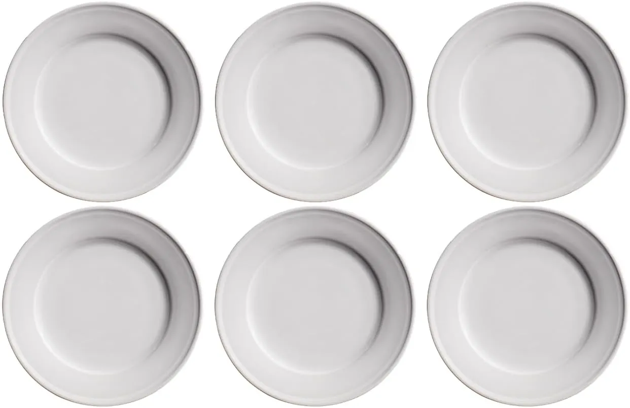 Madison newWave Microwave Safe Premium Melamine Dinner Plate, White, Set of 6, 10.5"