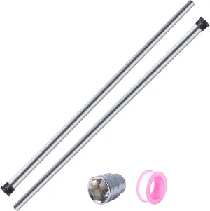 Magnesium Anode Rod 29" for Hot Water Heater Compatible with GE Geospring Rheem Reliance Richmond Tank, Three Quarter 3/4" NPT Thread 0.84" Diameter Hex Plug with Socket & Teflon Tape(Pack of 2)