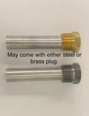 Magnesium Pencil Anode - 1 inch NPT Plug x 44 inch Long Rod
