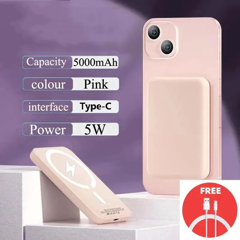 Magnetic Magsafe Power Bank Wireless Charger for iPhone Type-C Port