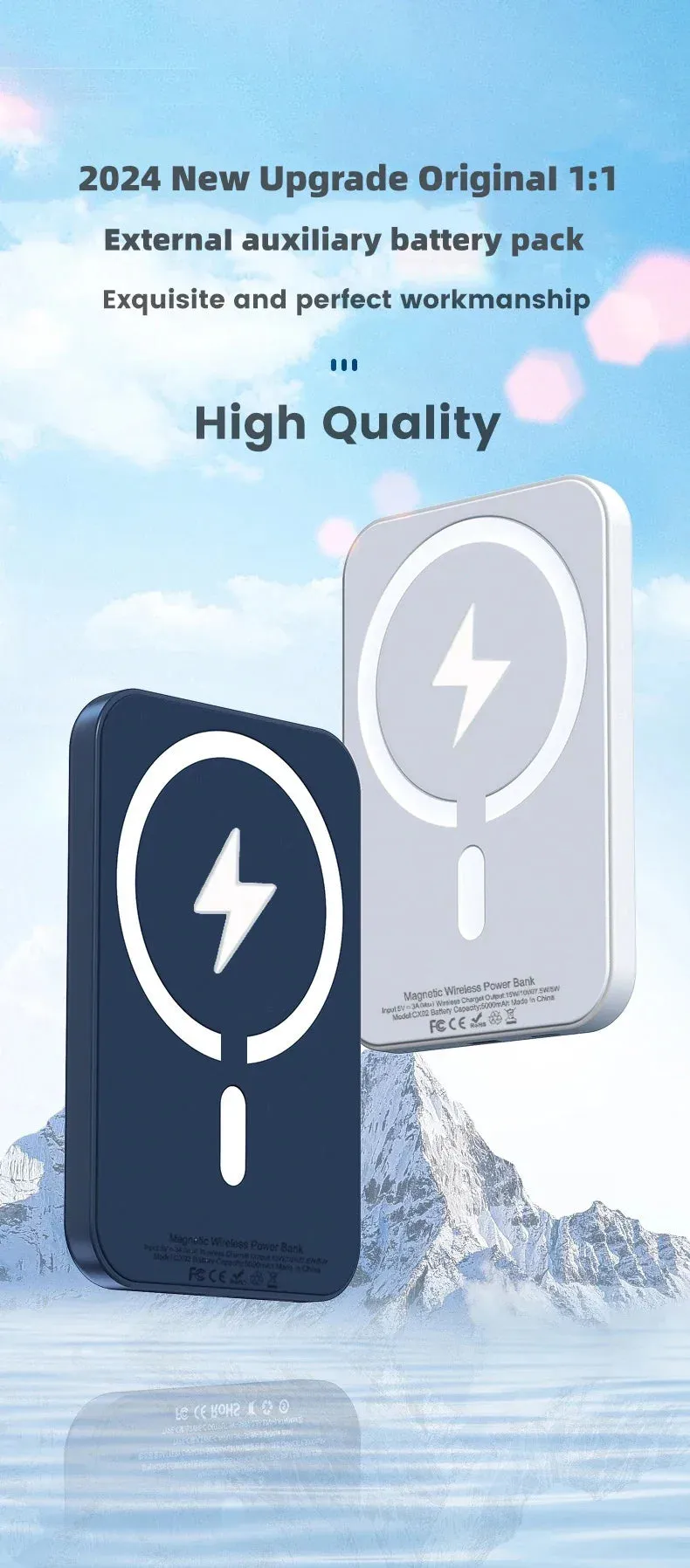 Magnetic Magsafe Power Bank Wireless Charger for iPhone Type-C Port