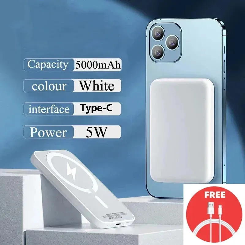 Magnetic Magsafe Power Bank Wireless Charger for iPhone Type-C Port