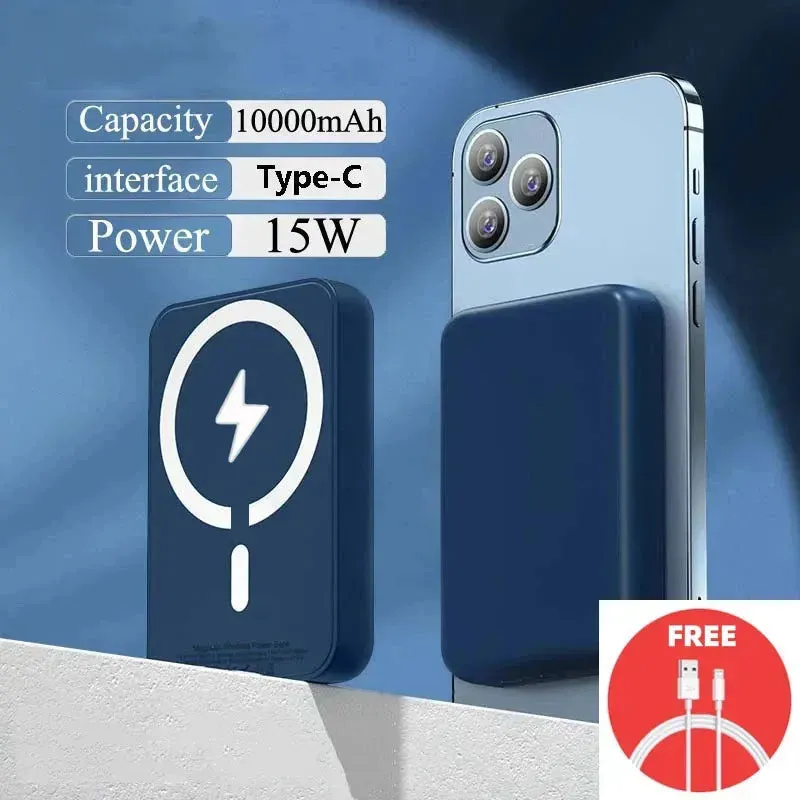 Magnetic Magsafe Power Bank Wireless Charger for iPhone Type-C Port