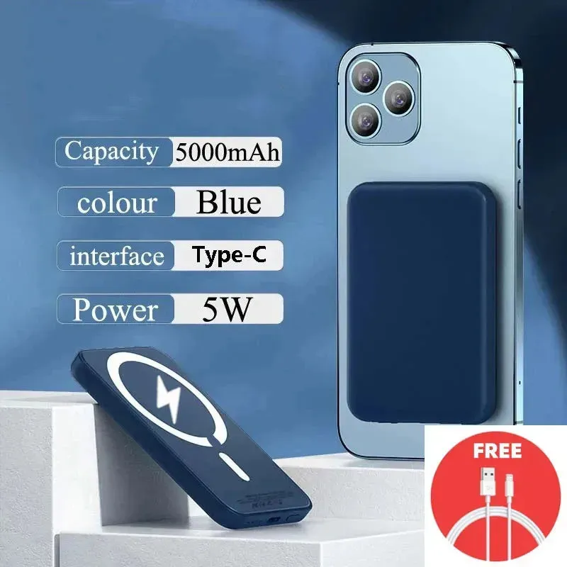 Magnetic Magsafe Power Bank Wireless Charger for iPhone Type-C Port