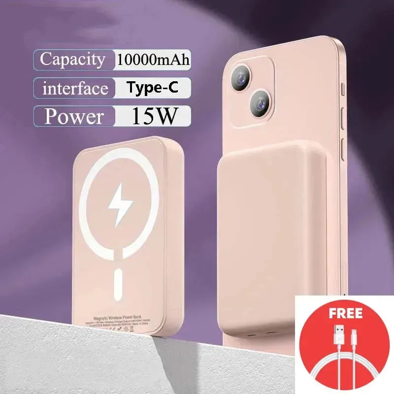 Magnetic Magsafe Power Bank Wireless Charger for iPhone Type-C Port