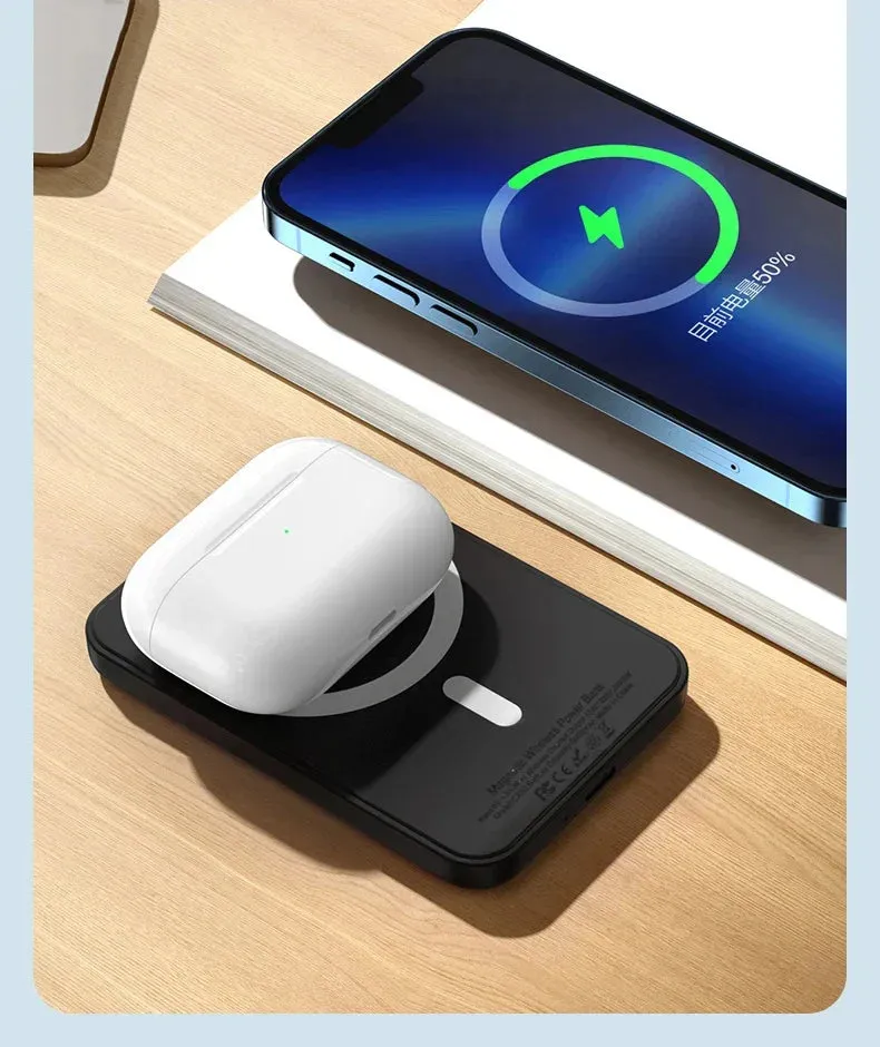 Magnetic Magsafe Power Bank Wireless Charger for iPhone Type-C Port