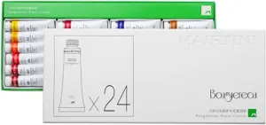 Mairtini Bouguereau Artists’ Grade Watercolor Paint Set 24 Colors 8ml
