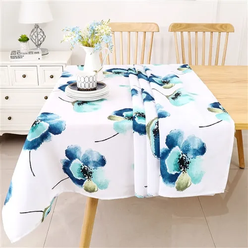 Majestic Blue Floral Tablecloth
