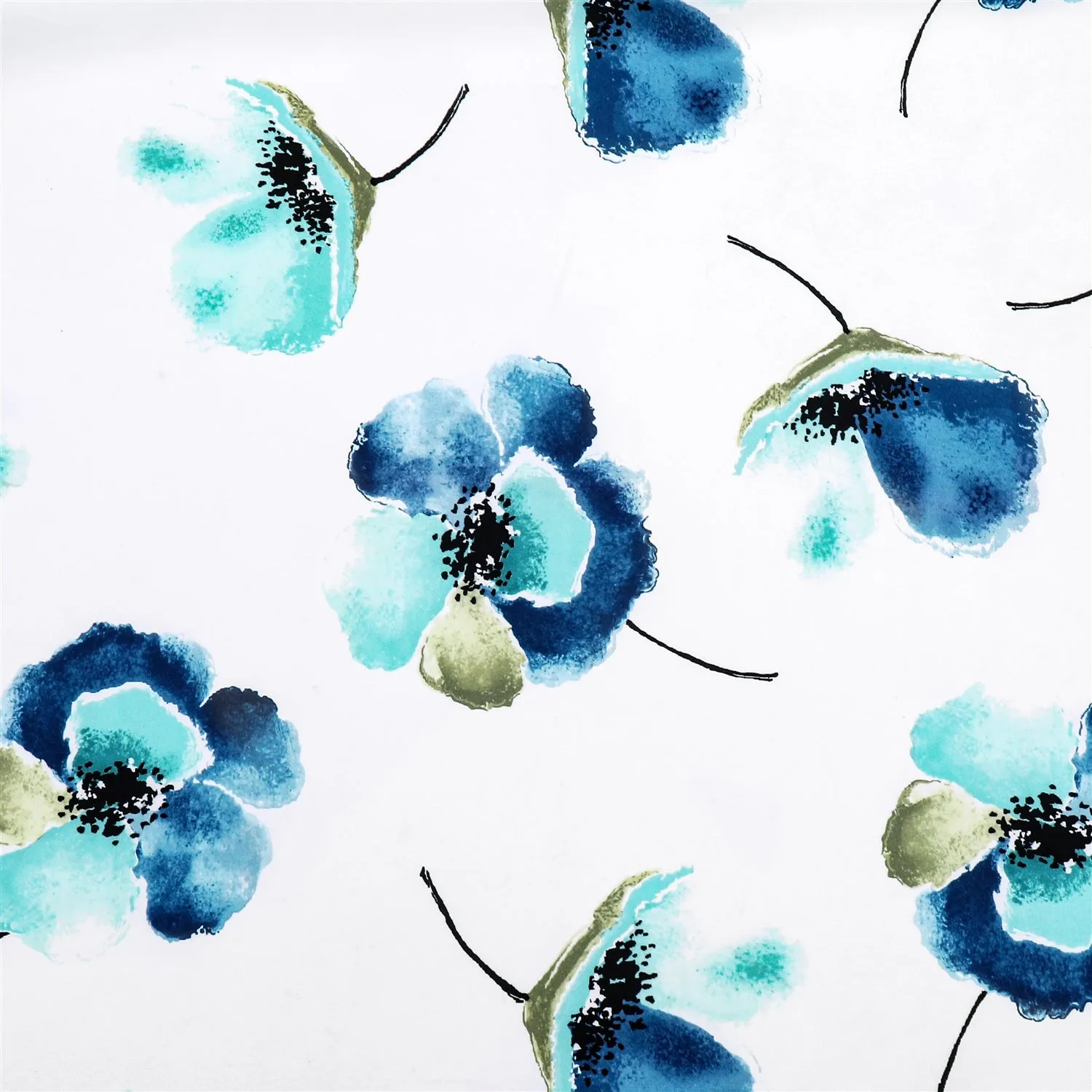 Majestic Blue Floral Tablecloth