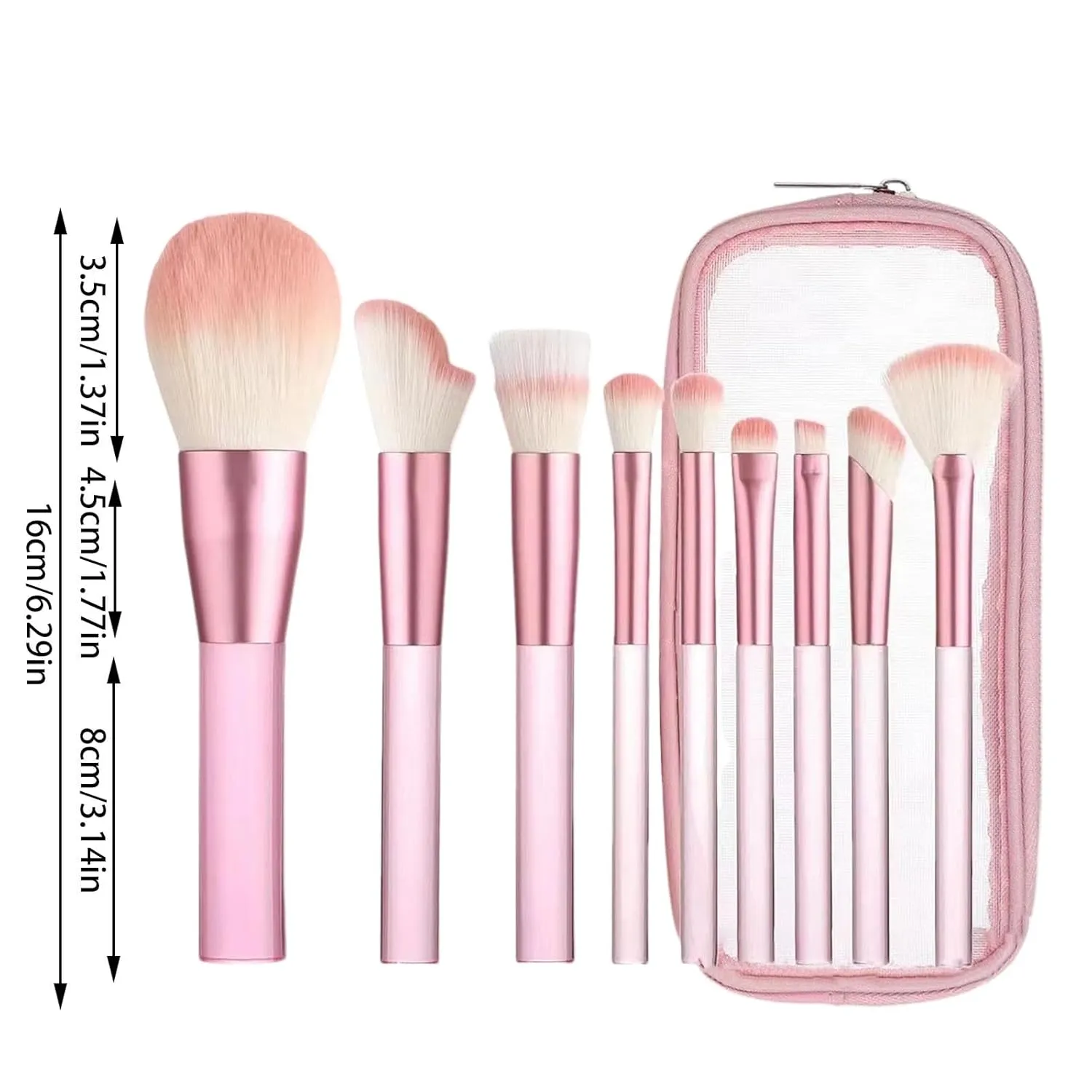 Makeup Brush Set with Storage Case, 9 Pcs Synthetic Professional Foundation Brush,Blending Powder Contour Eyeliner Eyeshadow Concealer Brush Set,Birthday Gifts for Women