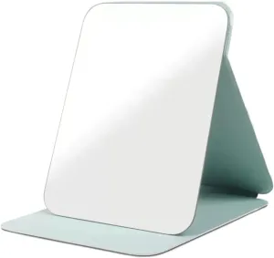 Makeup Mirror Desktop Foldable Makeup Mirror Home Portable Simple Large Desktop Makeup Mirror High-Definition Makeup Mirror Beauty Mirror(Green,Small)
