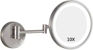 Makeup Mirror Vanity Mirror Bathroom Wall Mounted Shaving Mirrors LED Illuminated 10X Magnifying Decorate for Hotel Cosmetic Mirror