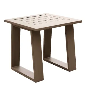 Marativa Outdoor 24" Square Aluminum End/Side Table featuring Modern Design, Weather-Resistant, Rust-Proof for Patio, Garden, and Poolside