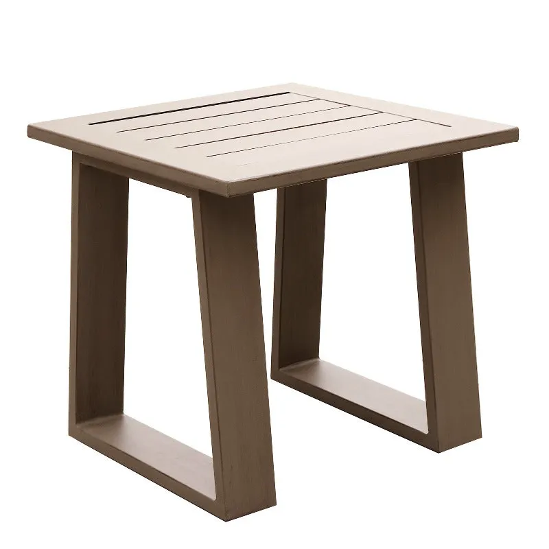 Marativa Outdoor 24" Square Aluminum End/Side Table featuring Modern Design, Weather-Resistant, Rust-Proof for Patio, Garden, and Poolside