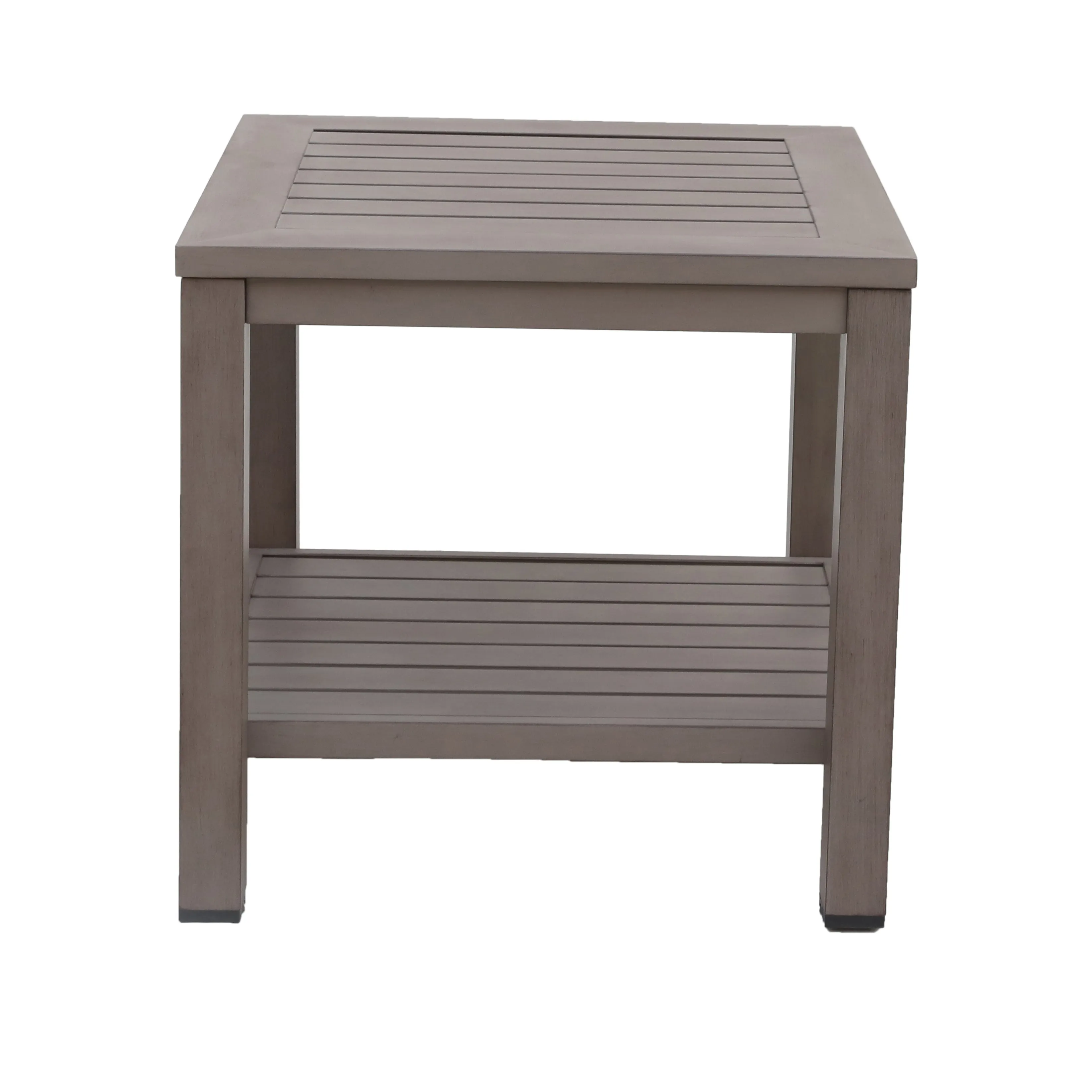 Marativa Outdoor 24" Square Aluminum End/Side Table featuring Modern Design, Weather-Resistant, Rust-Proof for Patio, Garden, and Poolside