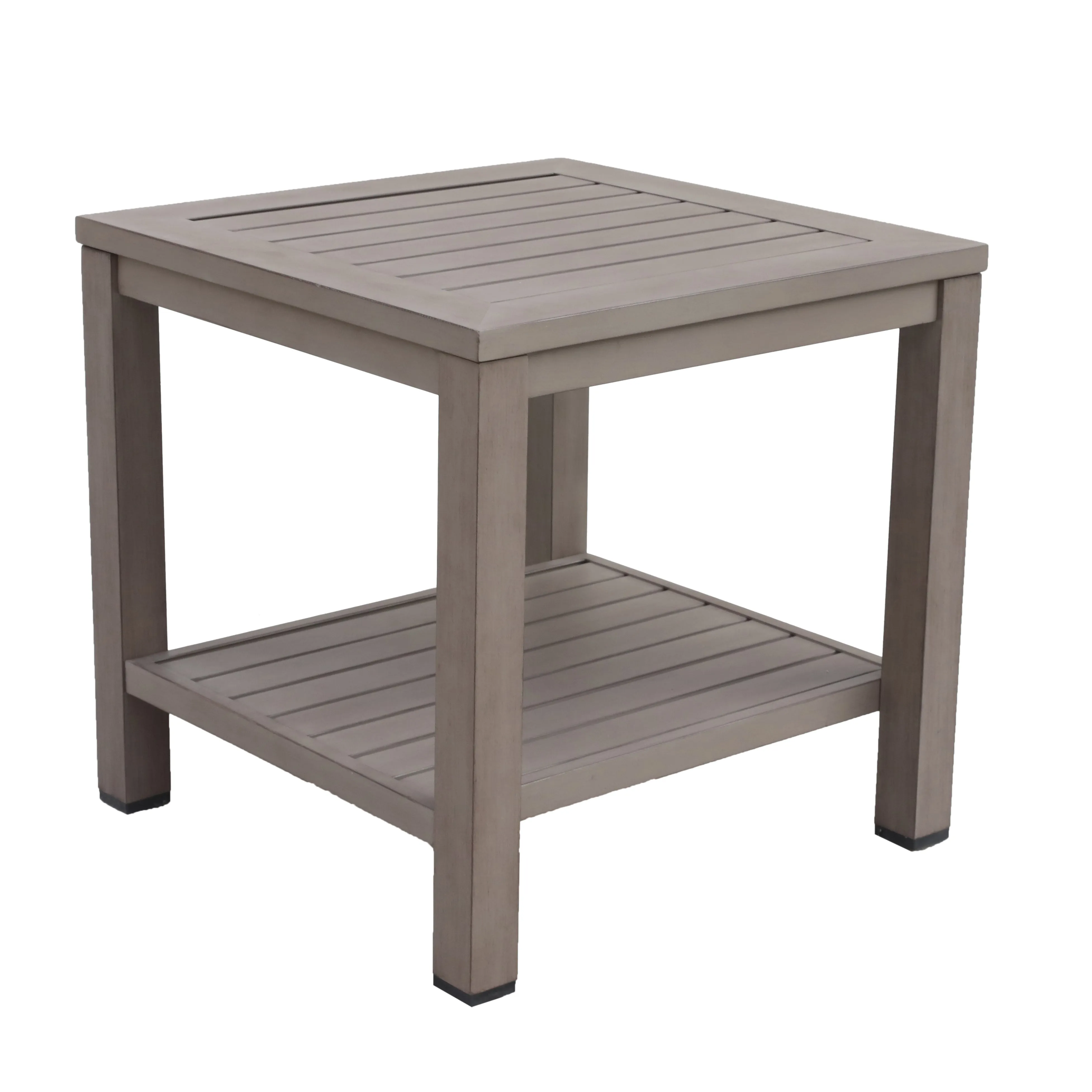 Marativa Outdoor 24" Square Aluminum End/Side Table featuring Modern Design, Weather-Resistant, Rust-Proof for Patio, Garden, and Poolside