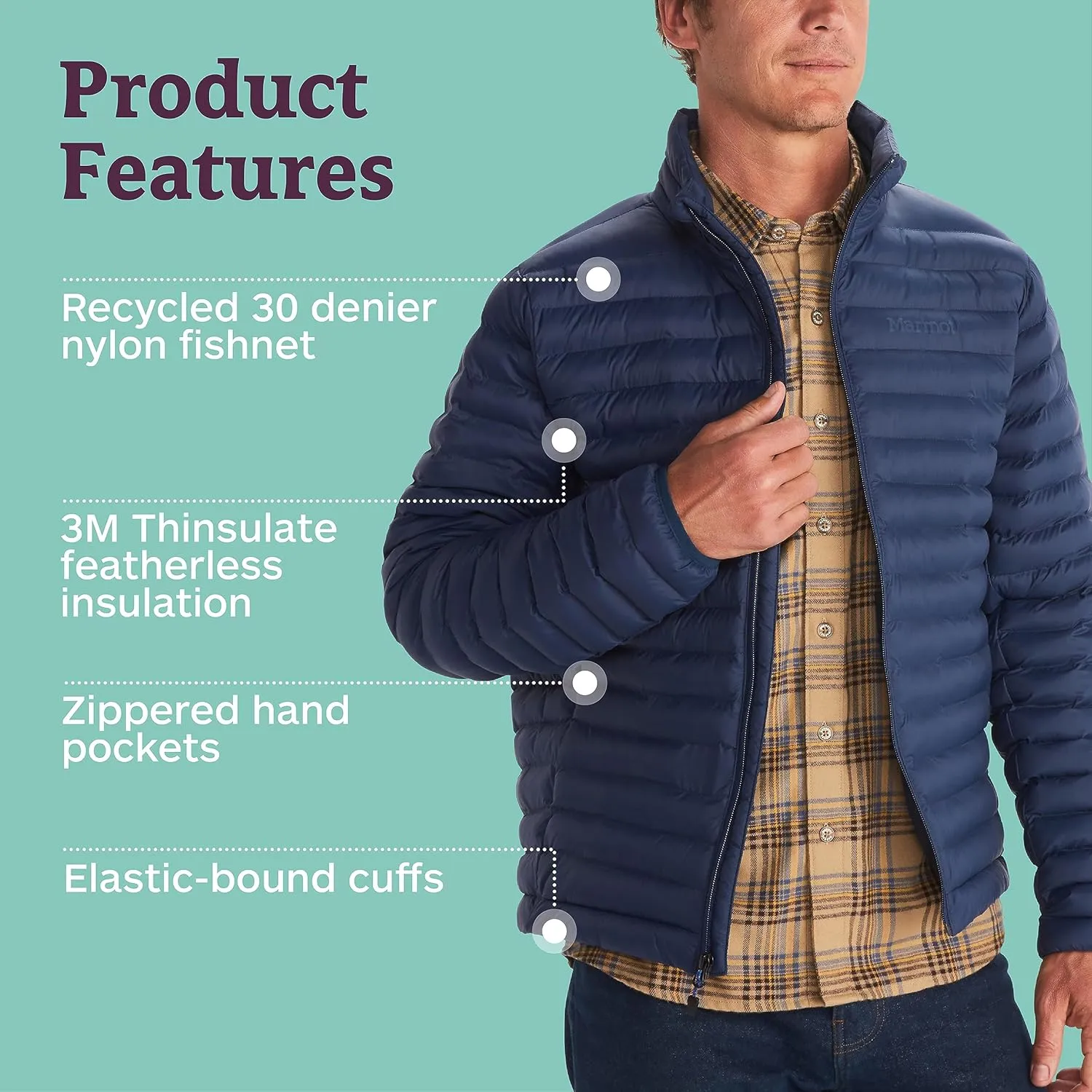MARMOT Men's Echo Featherless Jacket - Lightweight Down-Alternative Puffer