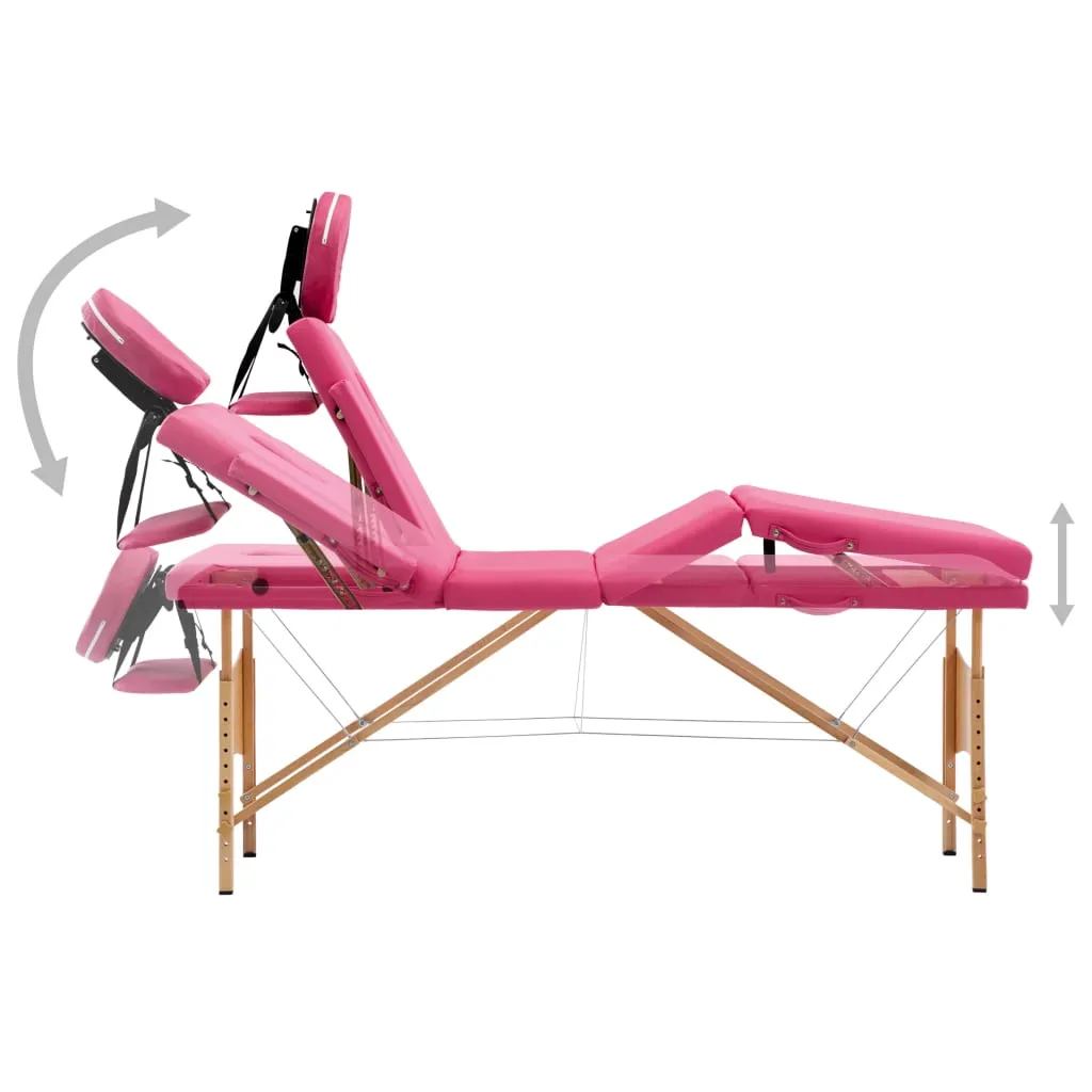 Massage Table Foldable Massage Bed Salon Therapy Table 4 Zones Wood
