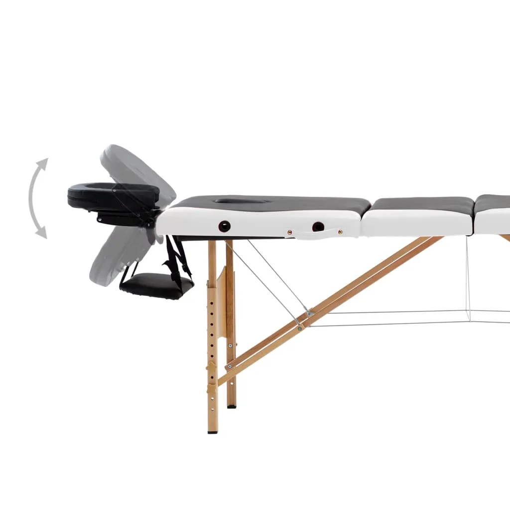 Massage Table Foldable Massage Bed Salon Therapy Table 4 Zones Wood