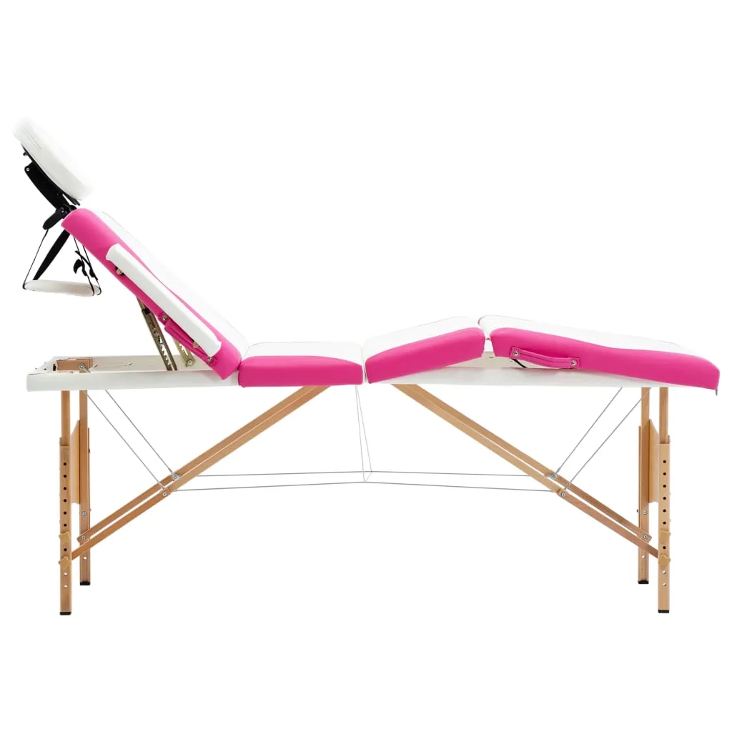 Massage Table Foldable Massage Bed Salon Therapy Table 4 Zones Wood
