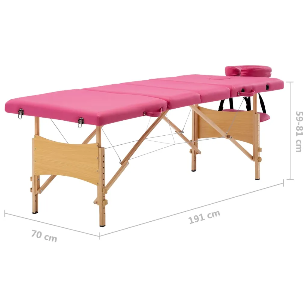 Massage Table Foldable Massage Bed Salon Therapy Table 4 Zones Wood