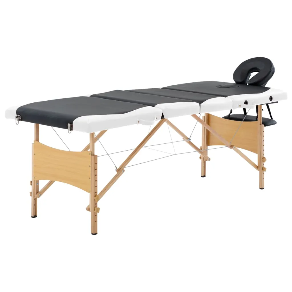 Massage Table Foldable Massage Bed Salon Therapy Table 4 Zones Wood