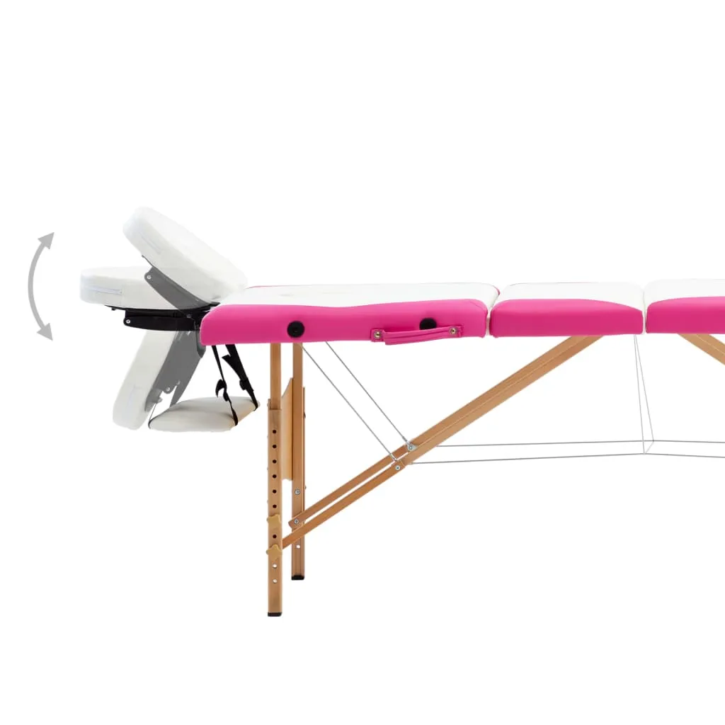 Massage Table Foldable Massage Bed Salon Therapy Table 4 Zones Wood