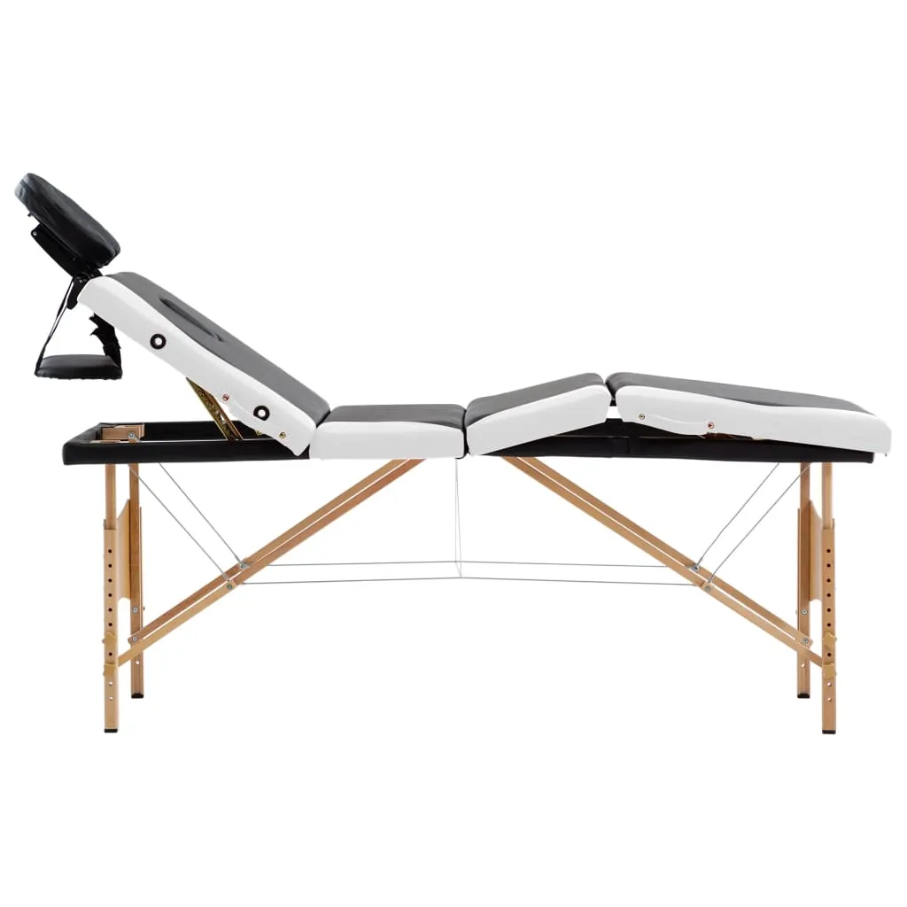 Massage Table Foldable Massage Bed Salon Therapy Table 4 Zones Wood