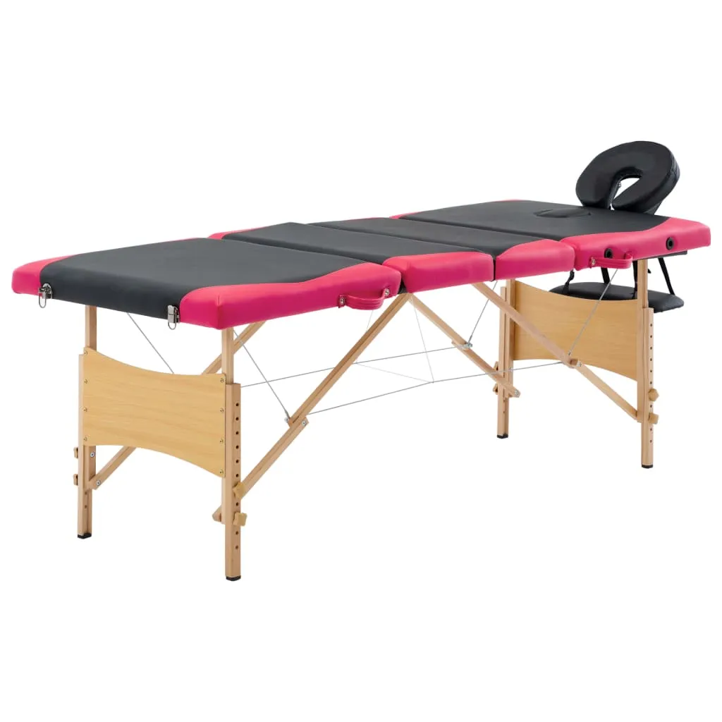 Massage Table Foldable Massage Bed Salon Therapy Table 4 Zones Wood