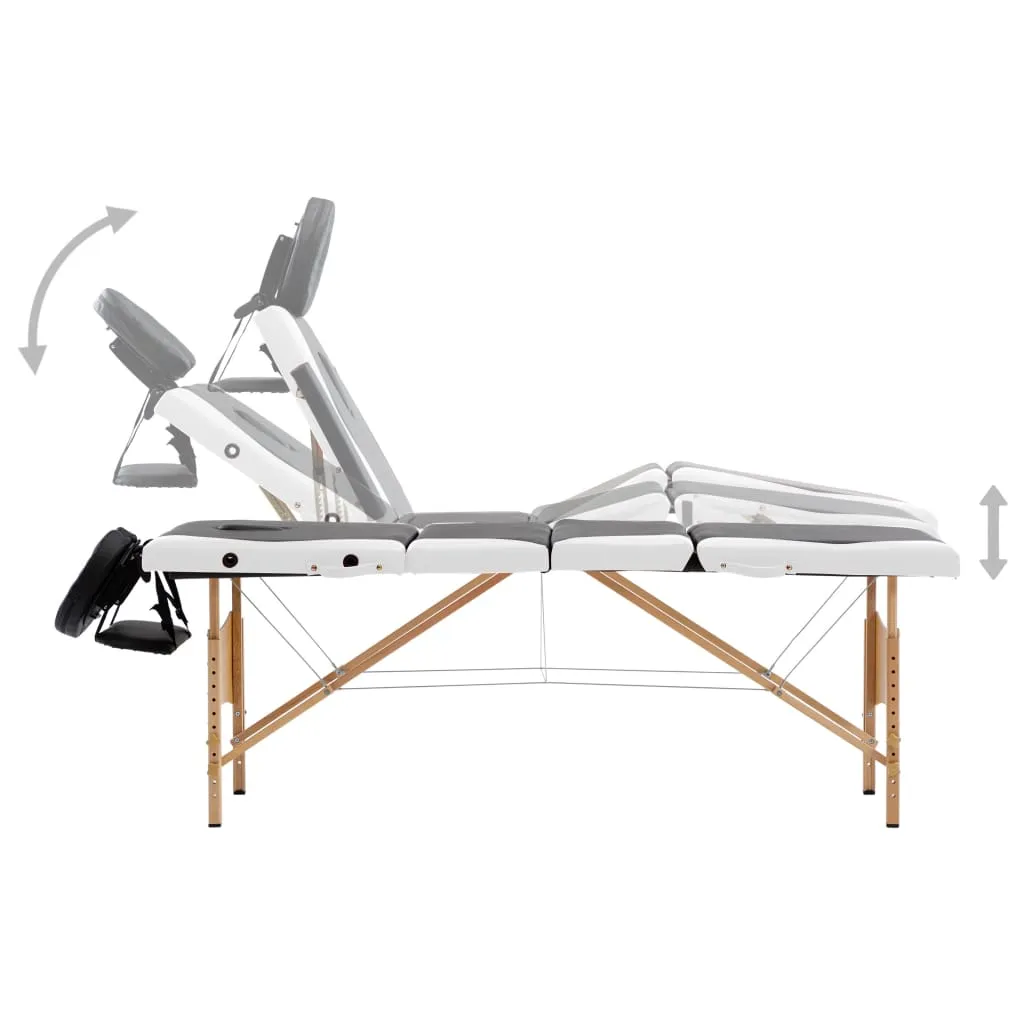 Massage Table Foldable Massage Bed Salon Therapy Table 4 Zones Wood