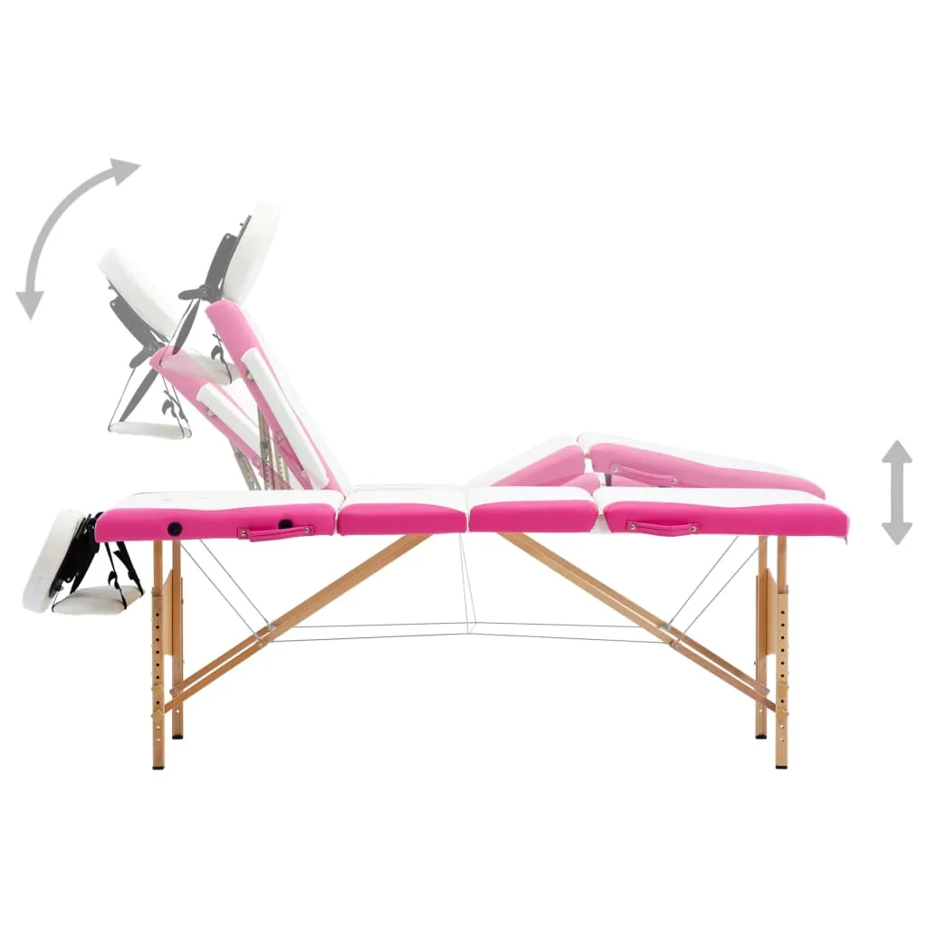 Massage Table Foldable Massage Bed Salon Therapy Table 4 Zones Wood