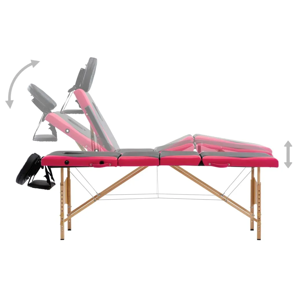 Massage Table Foldable Massage Bed Salon Therapy Table 4 Zones Wood