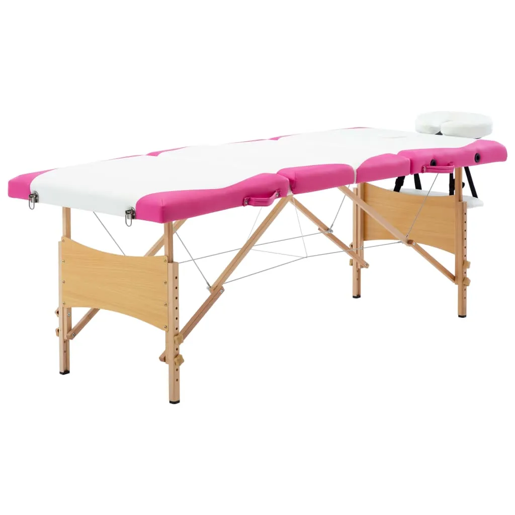 Massage Table Foldable Massage Bed Salon Therapy Table 4 Zones Wood