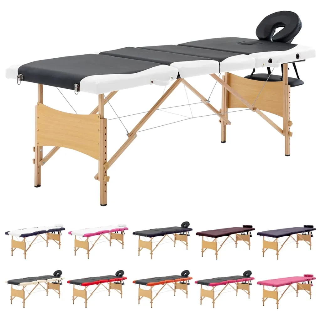 Massage Table Foldable Massage Bed Salon Therapy Table 4 Zones Wood