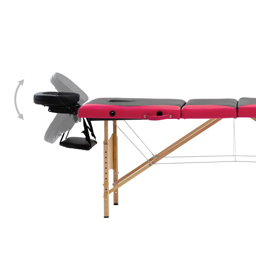 Massage Table Foldable Massage Bed Salon Therapy Table 4 Zones Wood