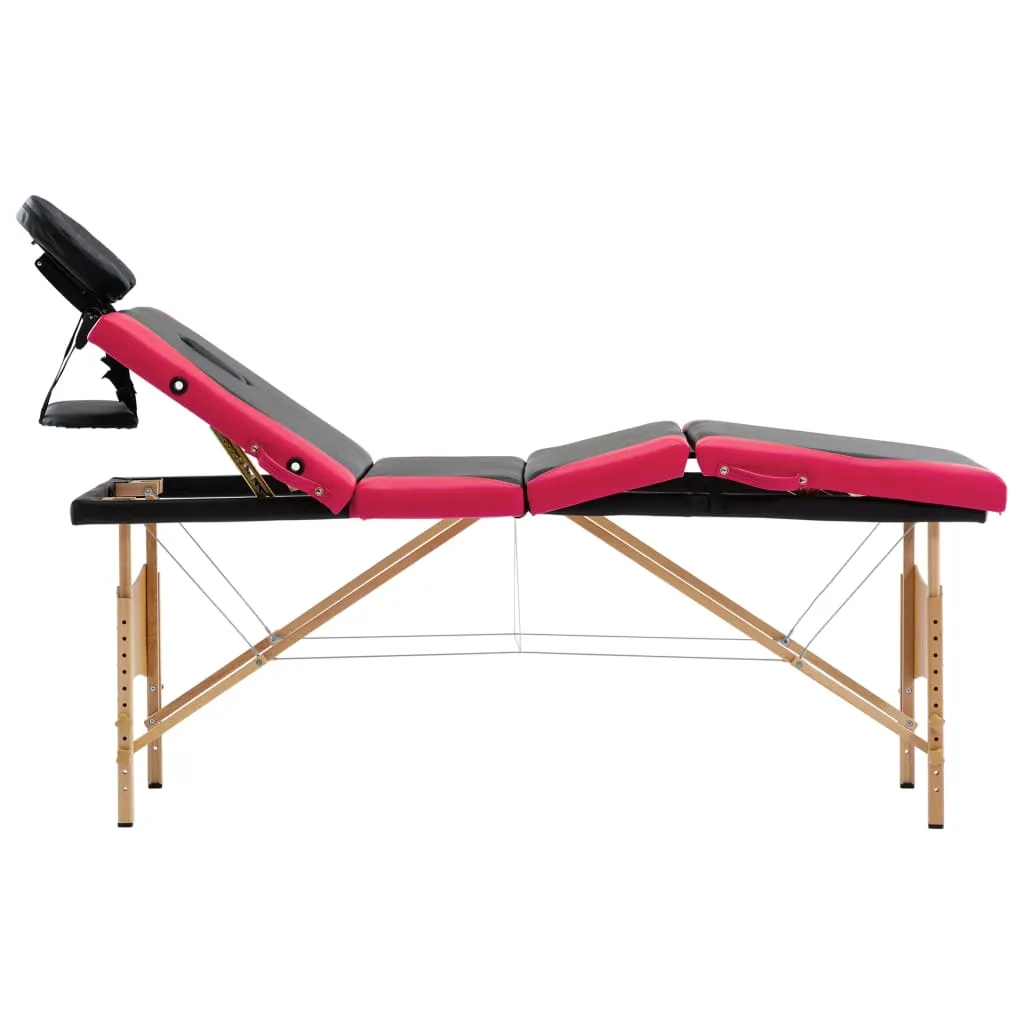 Massage Table Foldable Massage Bed Salon Therapy Table 4 Zones Wood