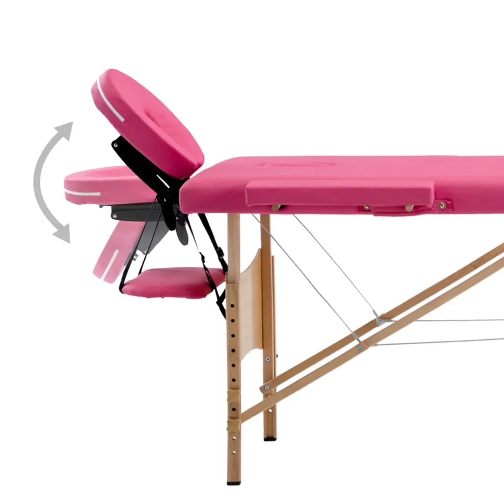 Massage Table Foldable Massage Bed Salon Therapy Table 4 Zones Wood