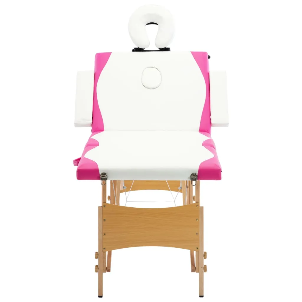 Massage Table Foldable Massage Bed Salon Therapy Table 4 Zones Wood