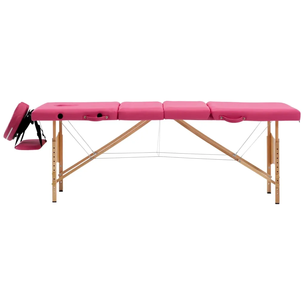 Massage Table Foldable Massage Bed Salon Therapy Table 4 Zones Wood