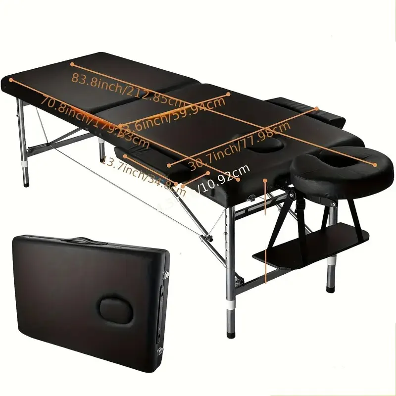 Massage Table - Portable Black Metal 24"