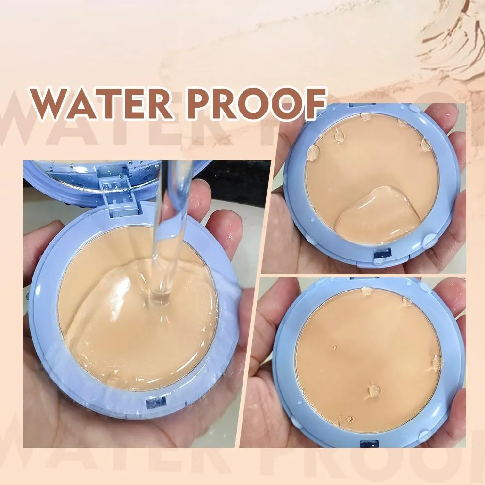 Matte Perfection Pressed Powder, Oil Control Face Powder Lasting Waterproof, Matte Smooth Finishing Powder Compact (#01 #02 #03)