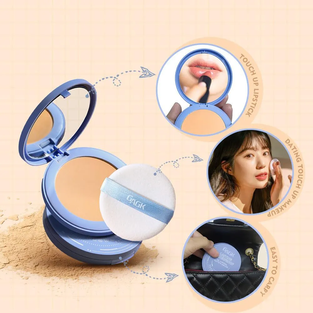 Matte Perfection Pressed Powder, Oil Control Face Powder Lasting Waterproof, Matte Smooth Finishing Powder Compact (#01 #02 #03)