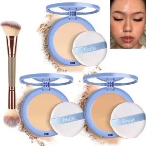 Matte Perfection Pressed Powder, Oil Control Face Powder Lasting Waterproof, Matte Smooth Finishing Powder Compact (#01 #02 #03)