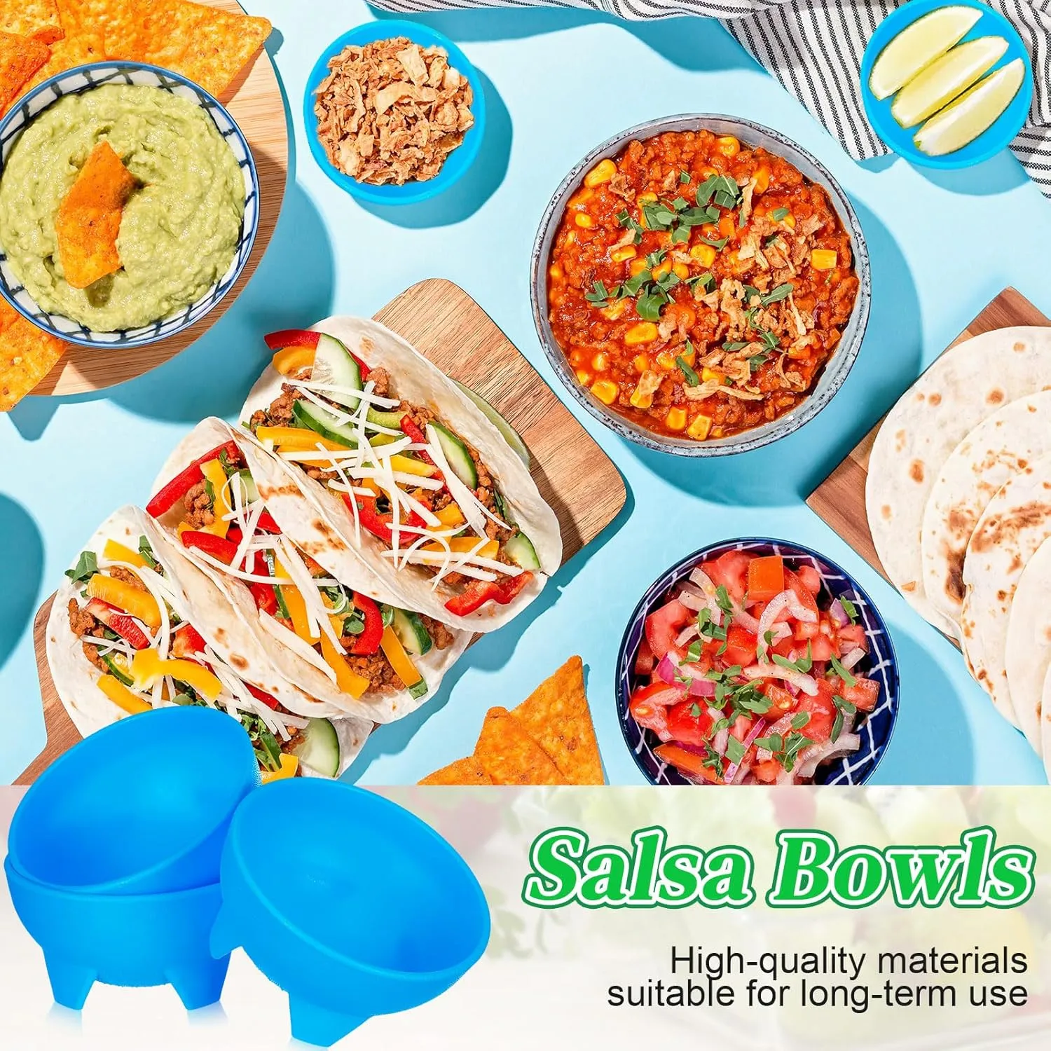 Maxcheck 12 Pcs Salsa Bowls for Party 4.5" Diameter, Plastic Mexican Salsa Bowls Guacamole Cute Chips and Food Serving Dish for Party Fiesta Chip Dish food Candy(Blue)
