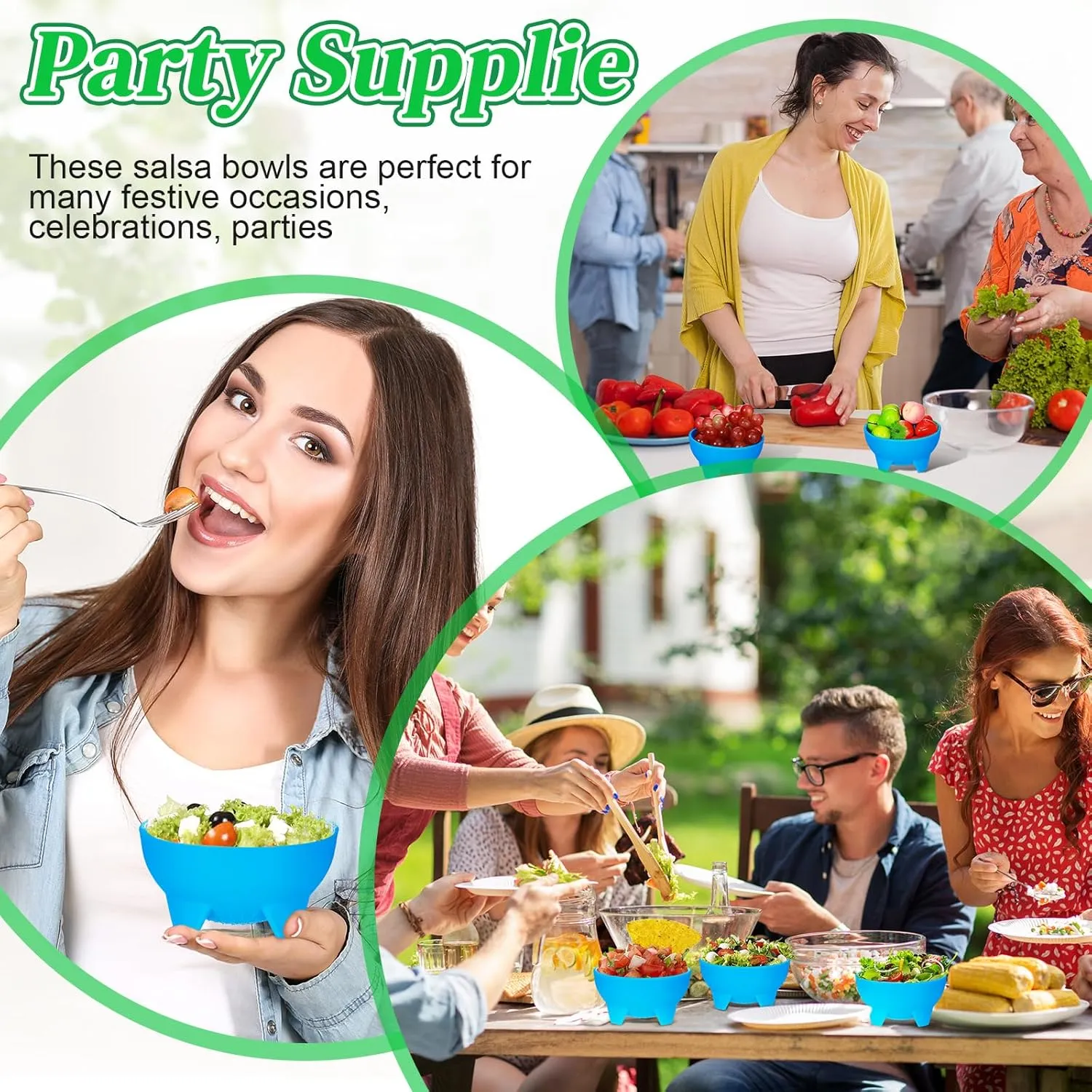 Maxcheck 12 Pcs Salsa Bowls for Party 4.5" Diameter, Plastic Mexican Salsa Bowls Guacamole Cute Chips and Food Serving Dish for Party Fiesta Chip Dish food Candy(Blue)