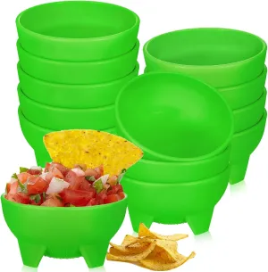 Maxcheck 12 Pcs Salsa Bowls for Party 4.5" Diameter, Plastic Mexican Salsa Bowls Guacamole Cute Chips and Food Serving Dish for Party Fiesta Chip Dish food Candy(Green)