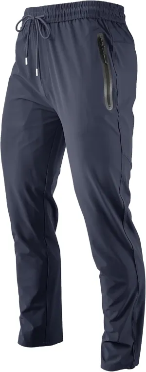 Men's Athletic Hiking Pants Lightweight Quick Dry Travel Fishing Joggers Running Workout Active Track Pants