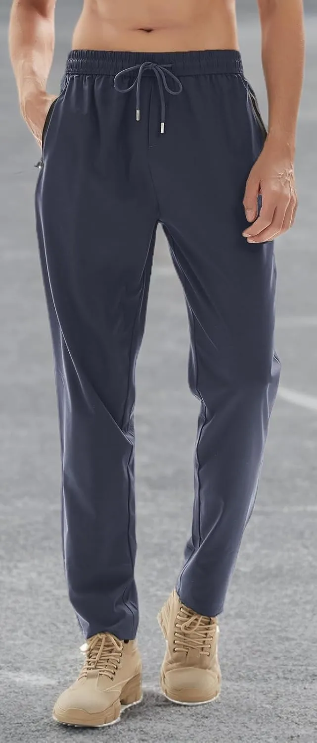 Men's Athletic Hiking Pants Lightweight Quick Dry Travel Fishing Joggers Running Workout Active Track Pants